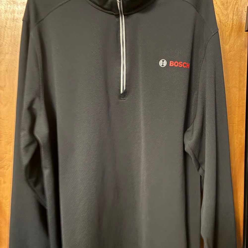 Men’s Bosch Black Quarter-Zip Pullover with Red Logo 3XL